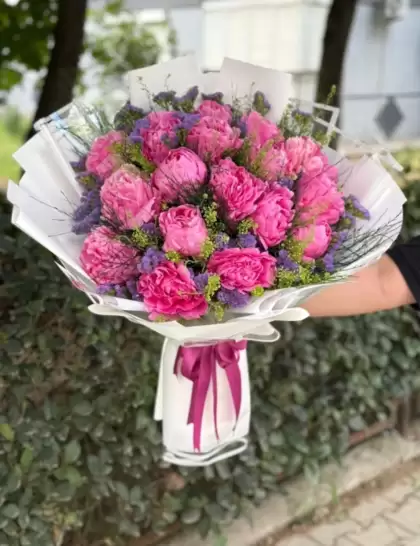 pembe şakayık buketi